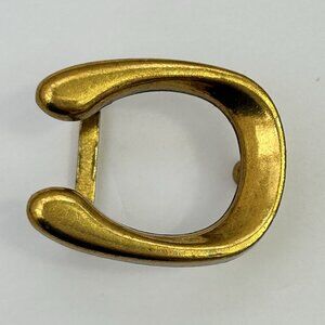 Vintage Reverse C Horseshoe Small Brass Belt Buckle 1" M972 Boho Western Indie